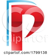 Red And Blue Glossy Layered Letter P Icon
