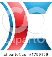 Red And Blue Glossy Lens Shaped Letter C Icon