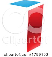 Poster, Art Print Of Red And Blue Glossy Folded Letter I Icon