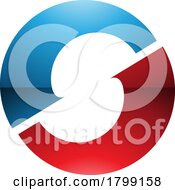 Poster, Art Print Of Red And Blue Glossy Letter O Icon With An S Shape In The Middle