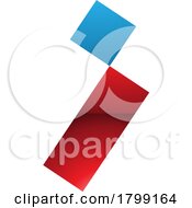 Poster, Art Print Of Red And Blue Glossy Letter I Icon With A Square And Rectangle