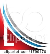 Red And Blue Glossy Letter L Icon With Layers