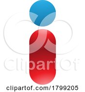 Red And Blue Glossy Abstract Round Person Shaped Letter I Icon