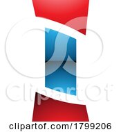 Poster, Art Print Of Red And Blue Glossy Antique Pillar Shaped Letter I Icon