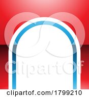 Red And Blue Glossy Arch Shaped Letter N Icon