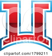 Poster, Art Print Of Red And Blue Glossy Arch Shaped Letter U Icon