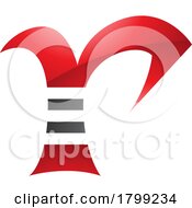 Red And Black Glossy Striped Letter R Icon