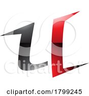 Red And Black Glossy Spiky Shaped Letter U Icon