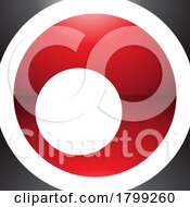 Red And Black Glossy Square Letter O Icon