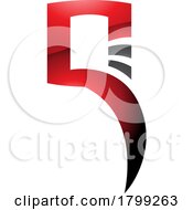 Poster, Art Print Of Red And Black Glossy Square Shaped Letter Q Icon