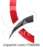 Poster, Art Print Of Red And Black Spiky Glossy Lowercase Letter K Icon