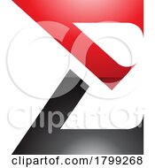 Red And Black Sharp Glossy Elegant Letter E Icon