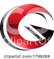 Red And Black Round Layered Glossy Letter G Icon