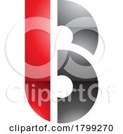 Red And Black Round Glossy Disk Shaped Letter B Icon