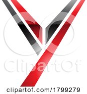 Poster, Art Print Of Red And Black Glossy Uppercase Letter Y Icon