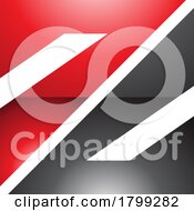 Poster, Art Print Of Red And Black Glossy Triangular Square Shaped Letter Z Icon