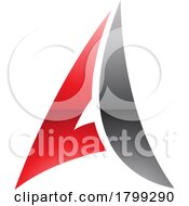 Red And Black Glossy Paper Plane Shaped Letter A Icon