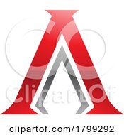 Poster, Art Print Of Red And Black Glossy Pillar Shaped Letter A Icon