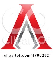 Red And Black Glossy Pillar Shaped Letter A Icon