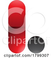 Poster, Art Print Of Red And Black Glossy Rounded Letter L Icon