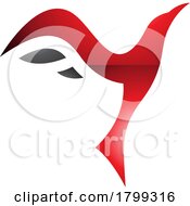 Poster, Art Print Of Red And Black Glossy Rising Bird Shaped Letter Y Icon