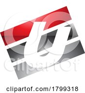 Red And Black Glossy Rectangular Shaped Letter U Icon