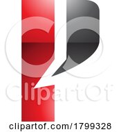 Red And Black Glossy Letter P Icon With A Bold Rectangle