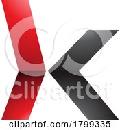Poster, Art Print Of Red And Black Glossy Lowercase Arrow Shaped Letter K Icon