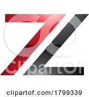Poster, Art Print Of Red And Black Glossy Number 7 Shaped Letter Z Icon