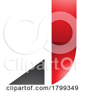 Poster, Art Print Of Red And Black Glossy Letter J Icon With A Triangular Tip