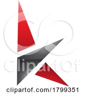 Red And Black Glossy Letter K Icon With Triangles
