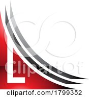 Red And Black Glossy Letter L Icon With Layers