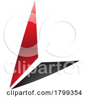 Poster, Art Print Of Red And Black Glossy Letter L Icon With Triangles