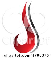 Poster, Art Print Of Red And Black Glossy Hook Shaped Letter J Icon