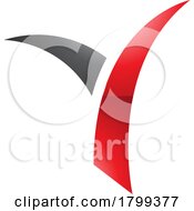 Red And Black Glossy Grass Shaped Letter Y Icon