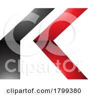 Poster, Art Print Of Red And Black Glossy Folded Letter K Icon