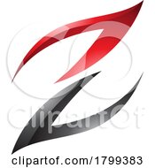 Red And Black Glossy Fire Shaped Letter Z Icon