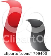 Red And Black Glossy Calligraphic Letter H Icon