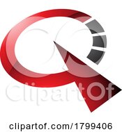 Poster, Art Print Of Red And Black Glossy Clock Shaped Letter Q Icon