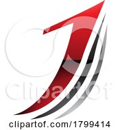 Red And Black Glossy Layered Letter J Icon