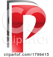 Red And Black Glossy Layered Letter P Icon
