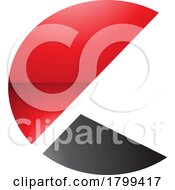 Poster, Art Print Of Red And Black Glossy Letter C Icon With Half Circles