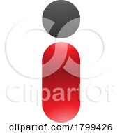 Red And Black Glossy Abstract Round Person Shaped Letter I Icon