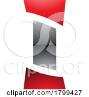 Poster, Art Print Of Red And Black Glossy Antique Pillar Shaped Letter I Icon