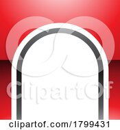 Red And Black Glossy Arch Shaped Letter N Icon