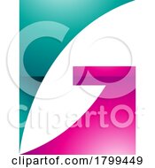 Poster, Art Print Of Persian Green And Magenta Rectangular Glossy Letter G Icon