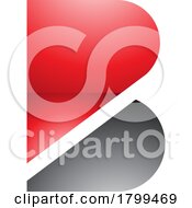 Poster, Art Print Of Red And Black Bold Glossy Letter B Icon