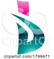 Persian Green And Magenta Glossy Bold Spiky Letter B Icon