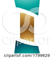 11/21/2023 - Persian Green And Gold Glossy Antique Pillar Shaped Letter I Icon