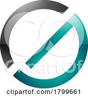 11/21/2023 - Persian Green And Black Thin Round Glossy Letter G Icon